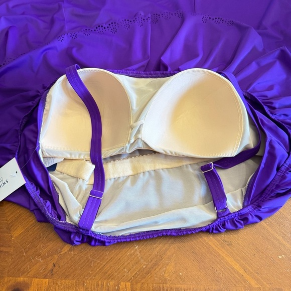 Swimsuits for All Plus Size 26 Chlorine Resistant Purple Tank Swimdress NEW - Picture 12 of 16